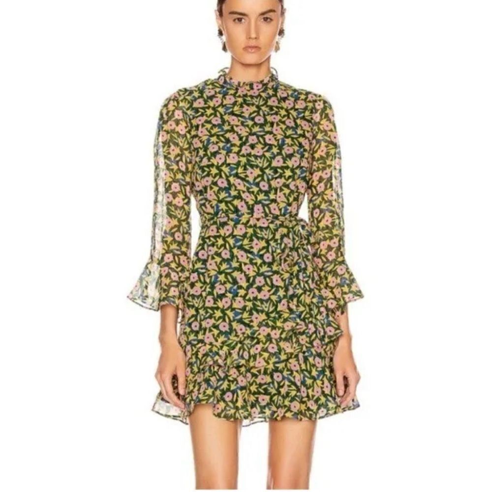 SALONI
MARISSA SILK MINI DRESS - ALPINE BOUQUET Size 2 NWT